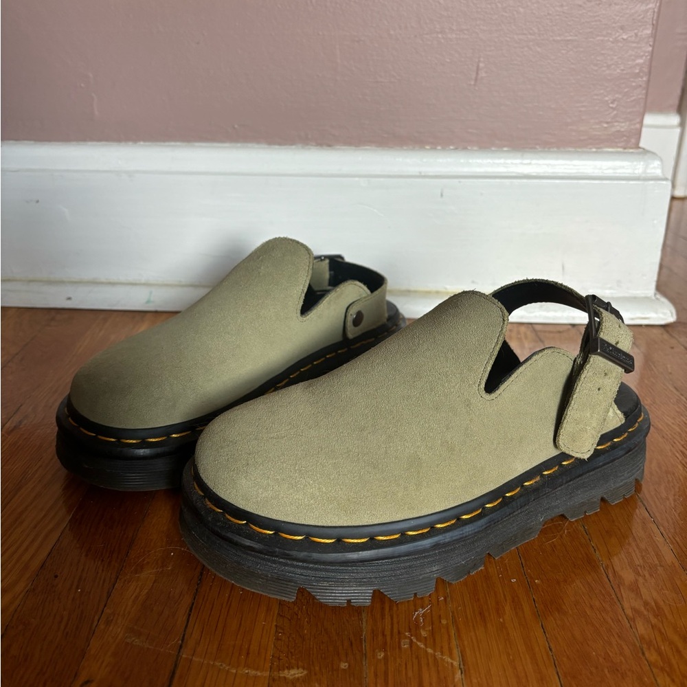 Dr. Martens Zebzag Platform Mule Olive